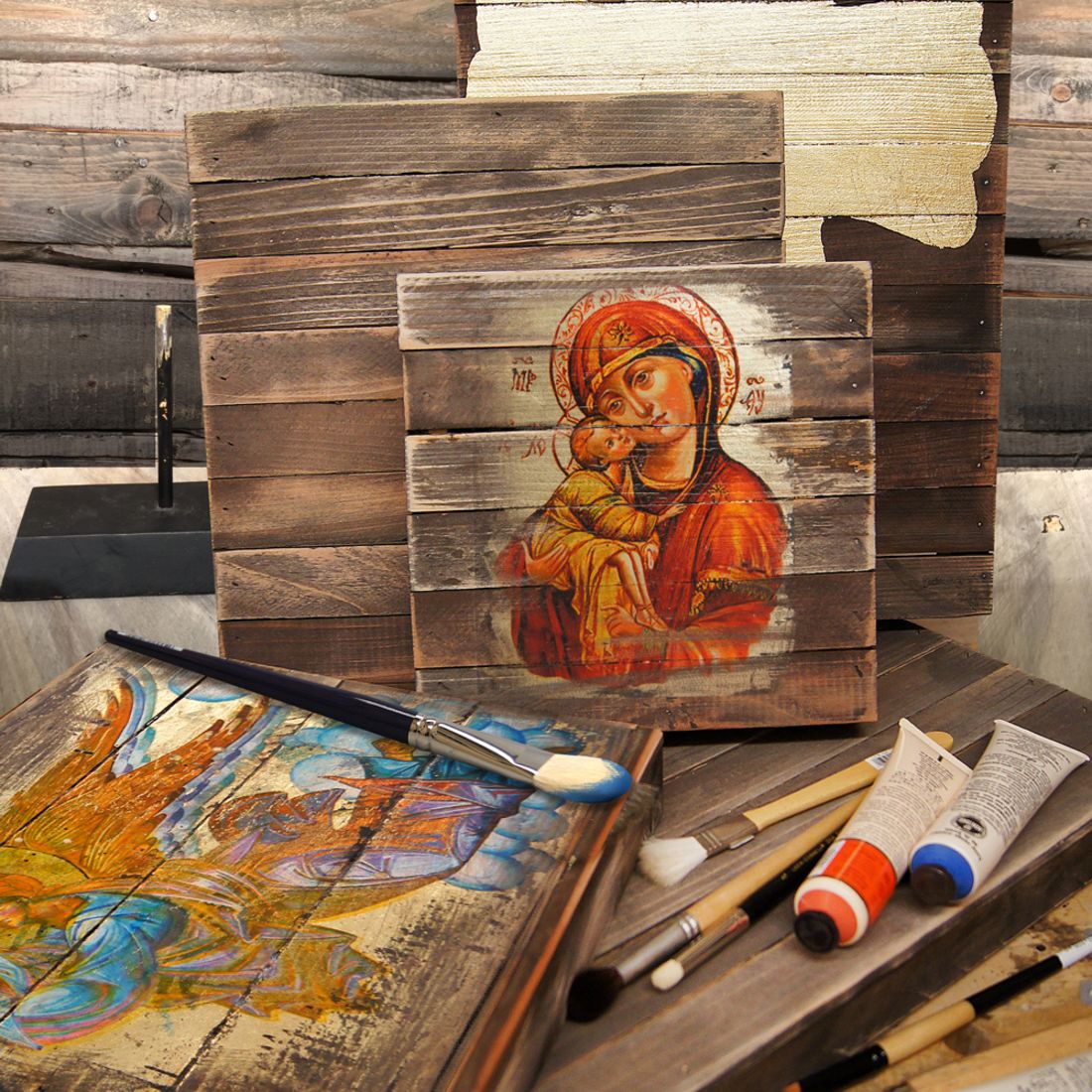 The Last Supper Wooden Gold Plated Religious Christian Sacred Icon - Inspirational Icon Décor - 85070